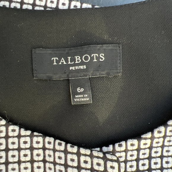 Talbots Petites Long Sleeve Button Front Tweed Jacket Black & White Size 6P - Picture 5 of 7